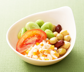 「豆のサラダ　豆乳ドレッシング」